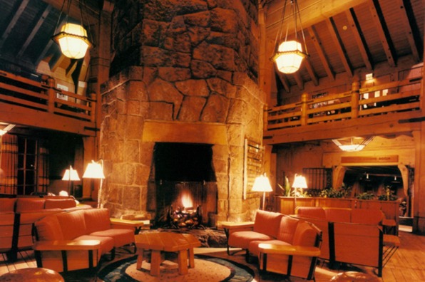 Historic Timberline Lodge Fireplace Lounge