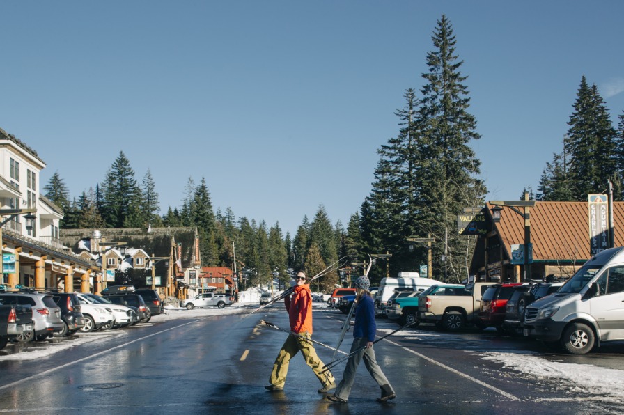 Crossing the street in Government Camp