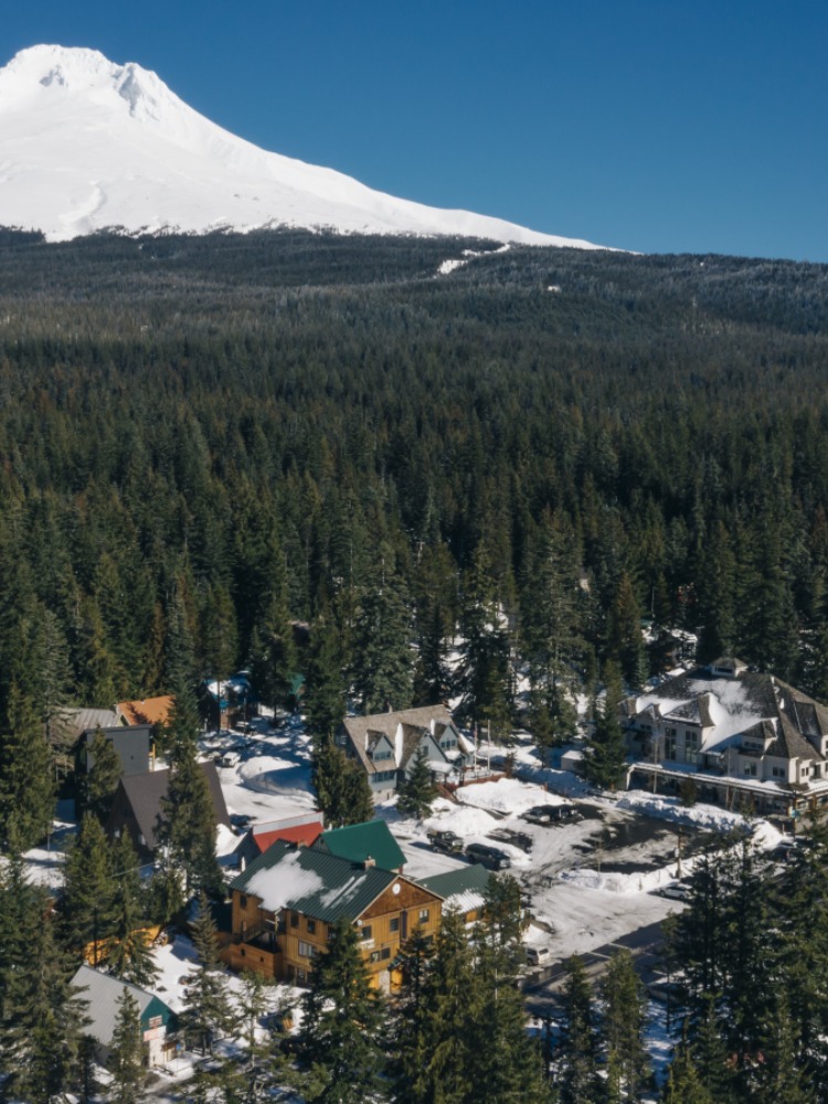 Mt. Hood and Government Camp from the air