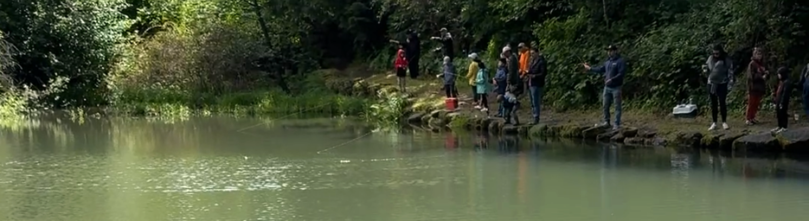 Anglers on a lake