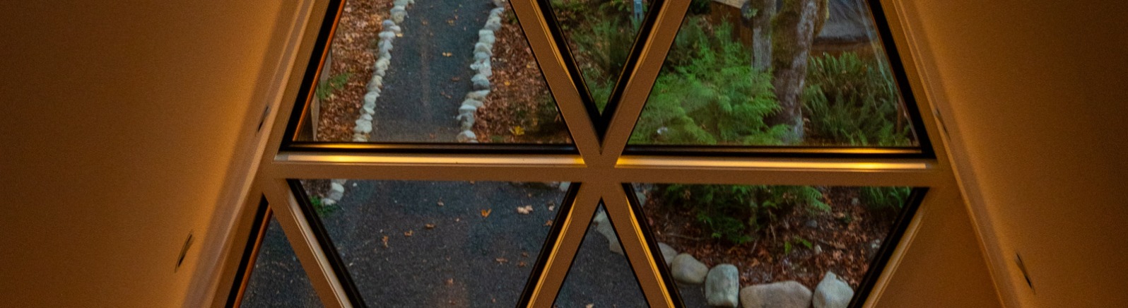 Triangle windows from an A-Frame cabin